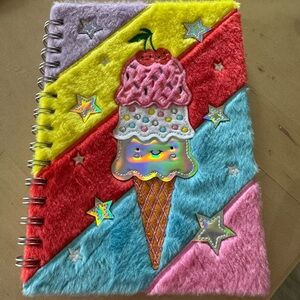 New Rainbow Ice Cream Spiral Lined Fluffy Notebook School Supplies